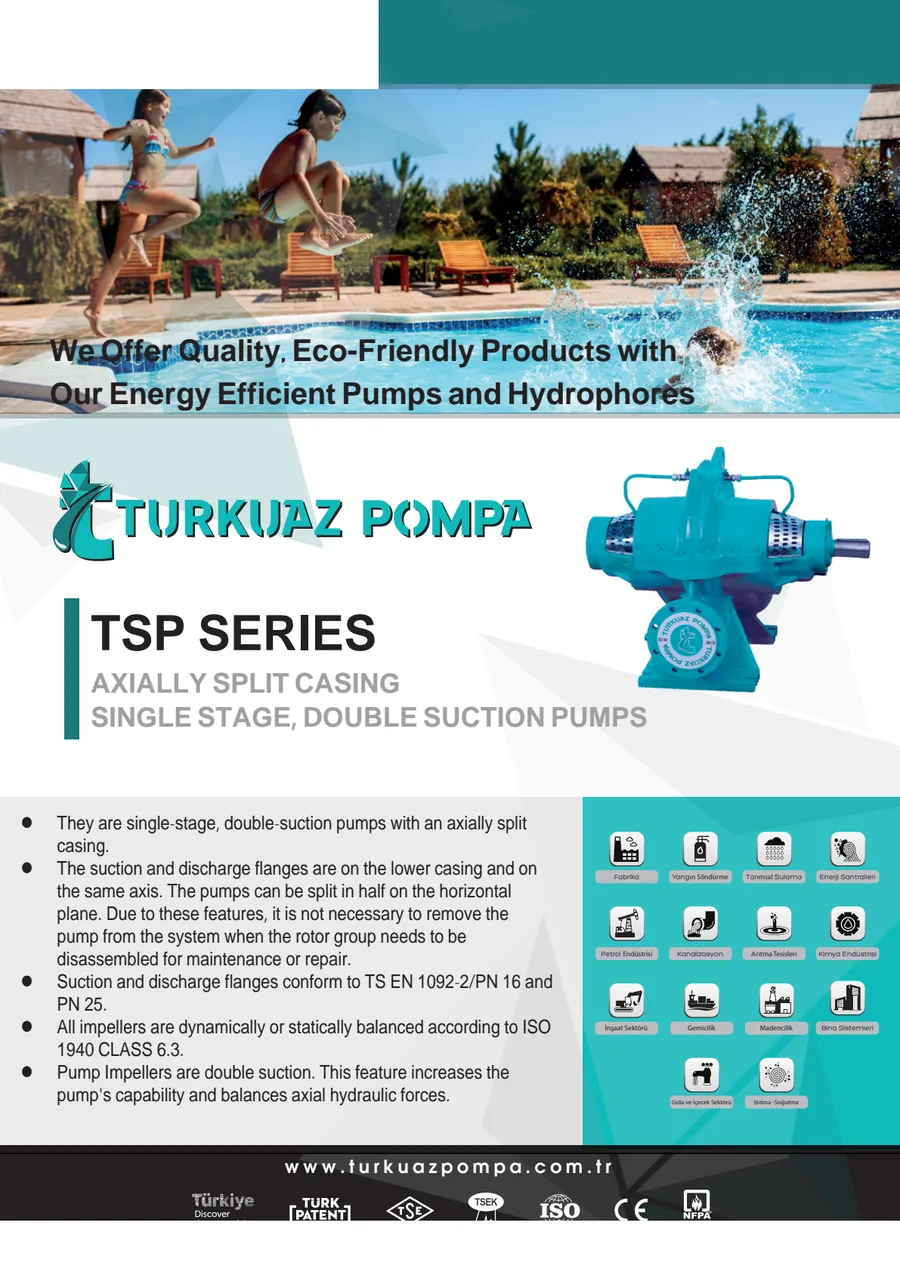 TSP Axially Split Double-Suction Pumps